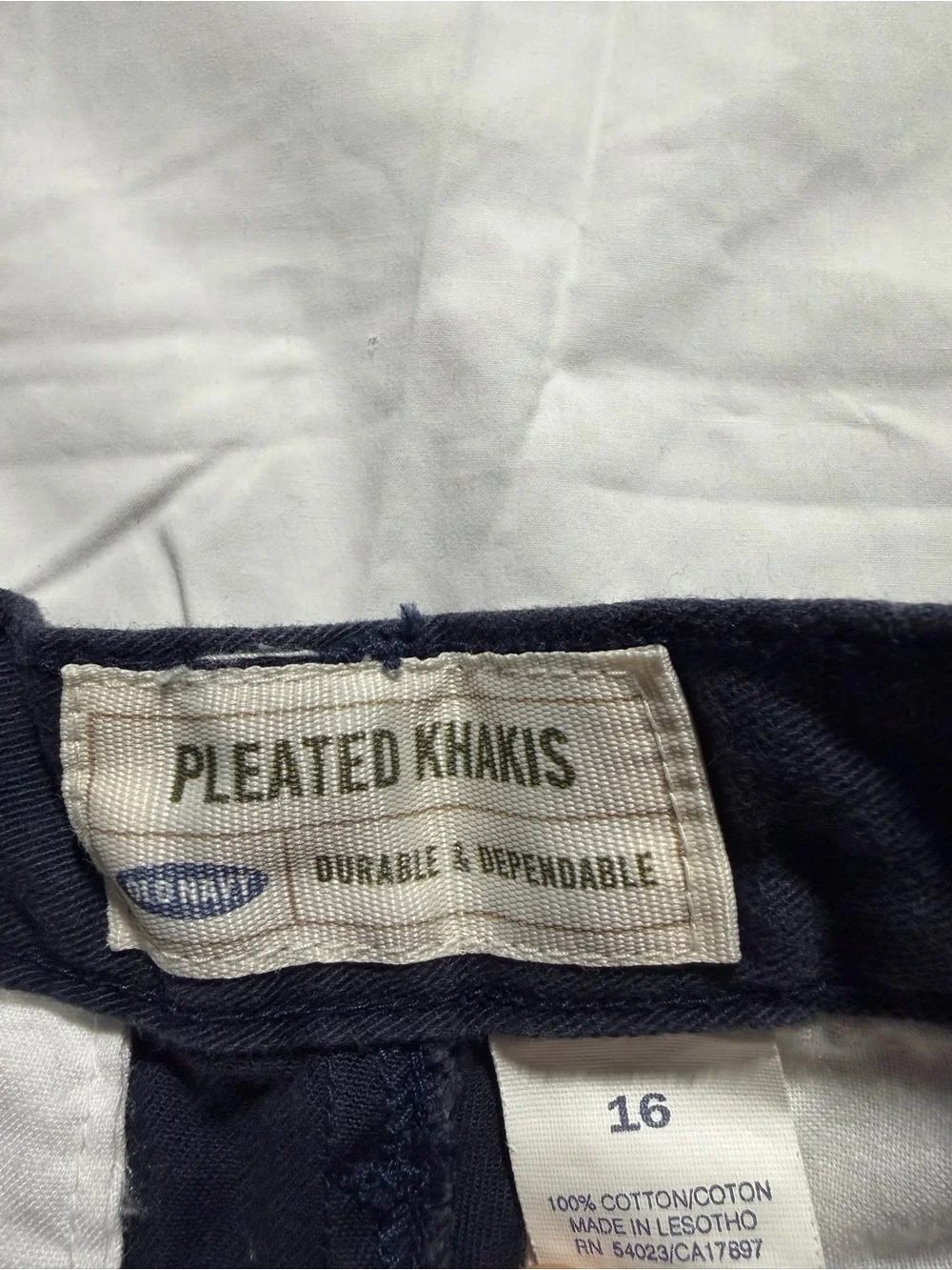 Old Navy Boys Pleated Khakis Vintage Y2K Navy Size 16